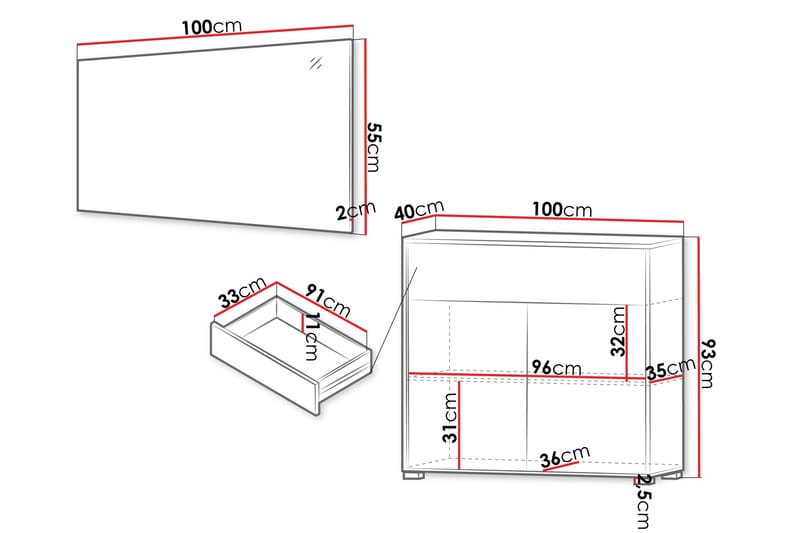 Agawal Entremøbelsæt - Møbler - Entrémøbler - Møbelsæt til hall og entre