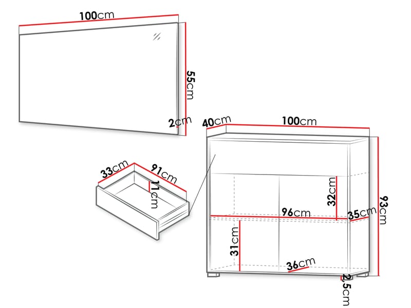 Agawal Hallmöbelset - Brun - Møbler - Entrémøbler - Møbelsæt til hall og entre