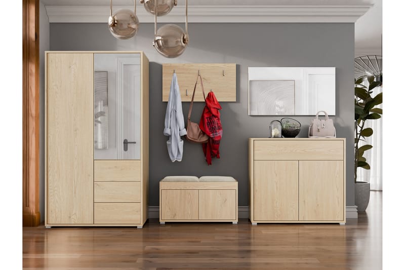 Agawal Hallmöbelset - Brun - Møbler - Entrémøbler - Møbelsæt til hall og entre