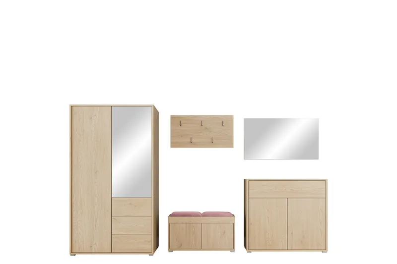 Agawal Hallmöbelset - Brun - Møbler - Entrémøbler - Møbelsæt til hall og entre