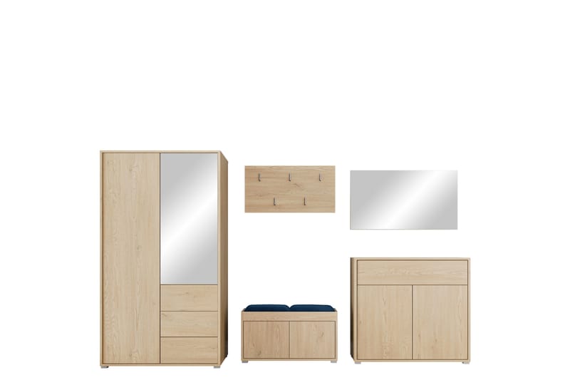 Agawal Hallmöbelset - Brun - Møbler - Entrémøbler - Møbelsæt til hall og entre