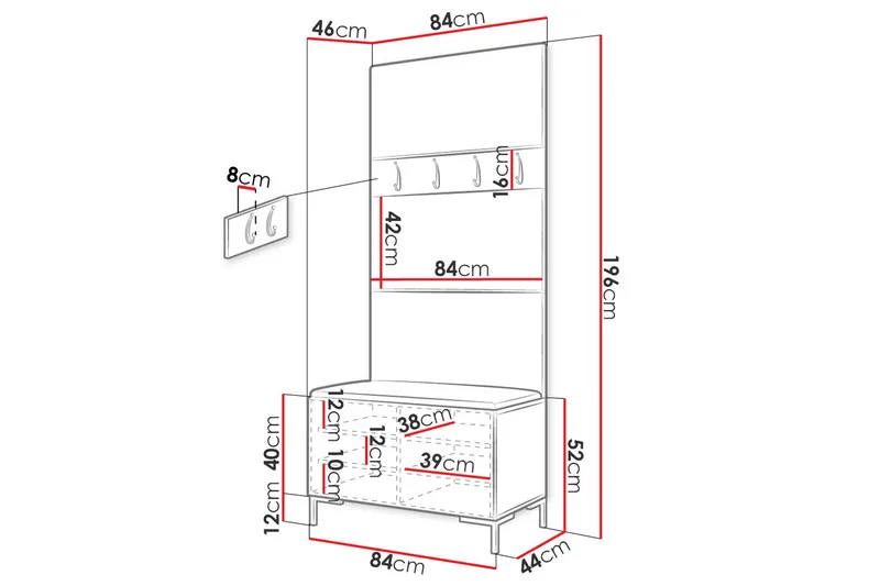 Ahsamin Entremøbelsæt - Møbler - Entrémøbler - Møbelsæt til hall og entre