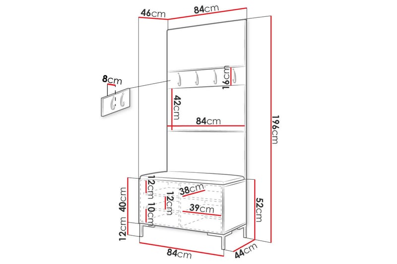 Ahsamin Entremøbelsæt - Møbler - Entrémøbler - Møbelsæt til hall og entre