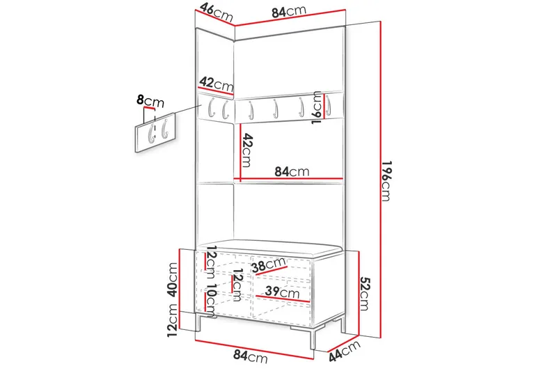 Ahsamin Entremøbelsæt - Møbler - Entrémøbler - Møbelsæt til hall og entre