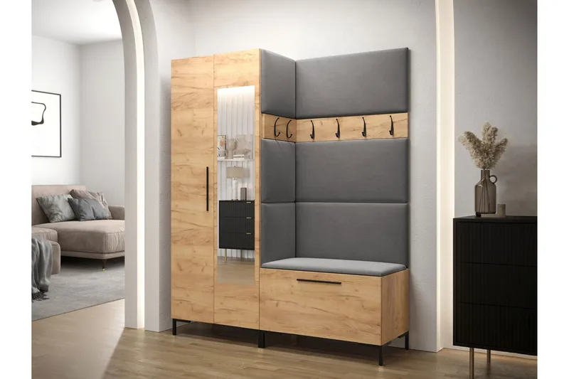 Ahsamin Hall Møbelsæt - Beige/Brun - Møbler - Entrémøbler - Møbelsæt til hall og entre