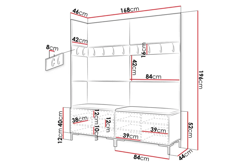 Ahsamin Hall Møbelsæt - Møbler - Entrémøbler - Møbelsæt til hall og entre