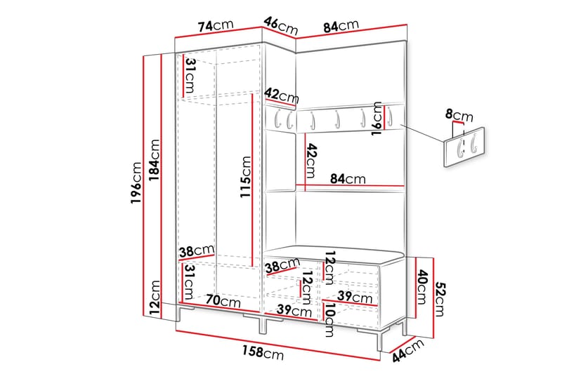 Ahsamin Hall Møbelsæt - Møbler - Entrémøbler - Møbelsæt til hall og entre