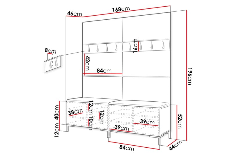 Ahsamin Hall Møbelsæt - Møbler - Entrémøbler - Møbelsæt til hall og entre