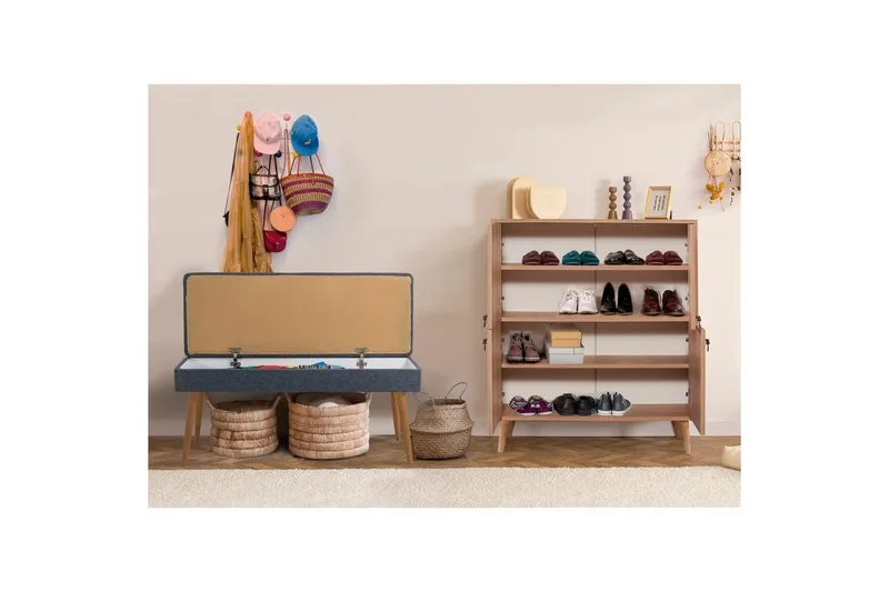 Anaya Entrémøbelsæt - Mørkeblå - Møbler - Stole & lænestole - Bænke - Skohylde med bænk