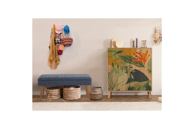 Anaya Entrémøbelsæt - Mørkeblå - Møbler - Stole & lænestole - Bænke - Skohylde med bænk