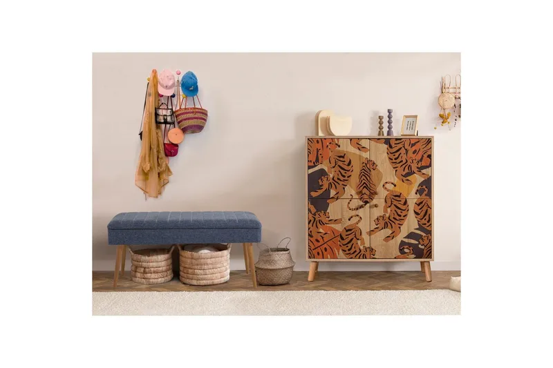 Anaya Entrémøbelsæt - Mørkeblå - Møbler - Stole & lænestole - Bænke - Skohylde med bænk