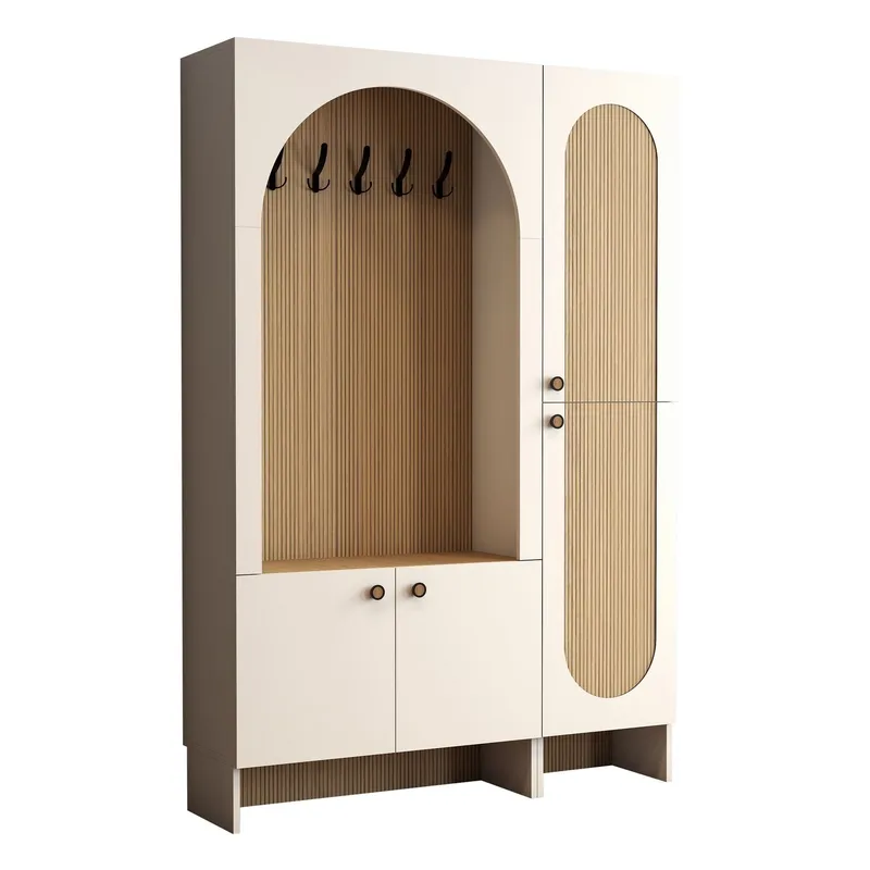 Ayleid entrémøbel 200 cm, Creme / Eg