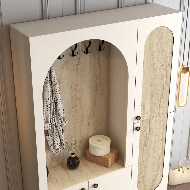 Ayleid entrémøbel 200 cm - Creme / Travertin - Møbler - Entrémøbler - Møbelsæt til hall og entre