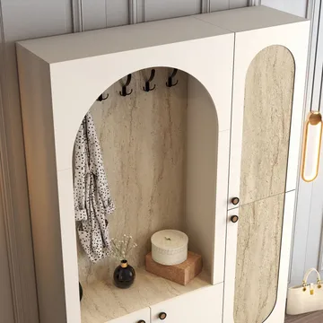 Ayleid entrémøbel 200 cm - Creme / Travertin - Møbler - Entrémøbler - Møbelsæt til hall og entre