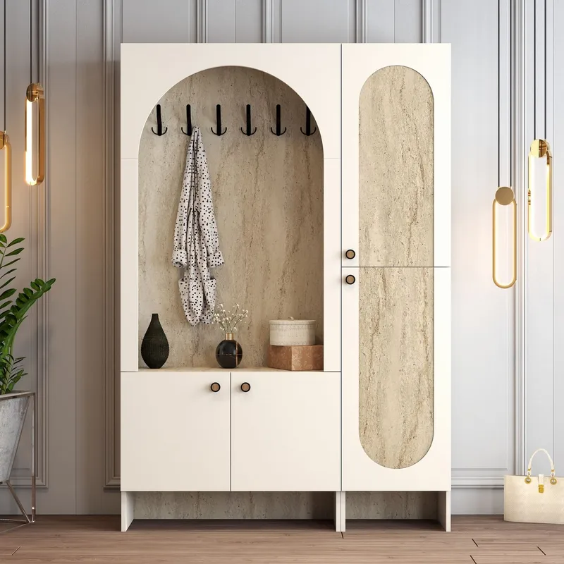 Ayleid entrémøbel 200 cm - Creme / Travertin - Møbler - Entrémøbler - Møbelsæt til hall og entre