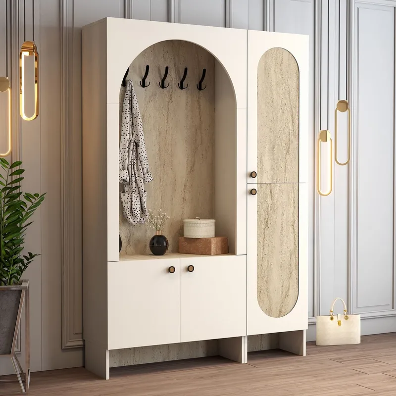 Ayleid entrémøbel 200 cm - Creme / Travertin - Møbler - Entrémøbler - Møbelsæt til hall og entre