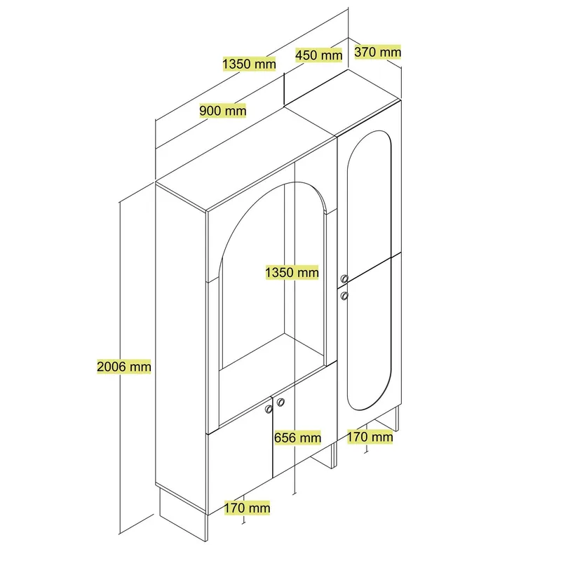 Ayleid entrémøbel 200 cm - Creme / Travertin - Møbler - Entrémøbler - Møbelsæt til hall og entre
