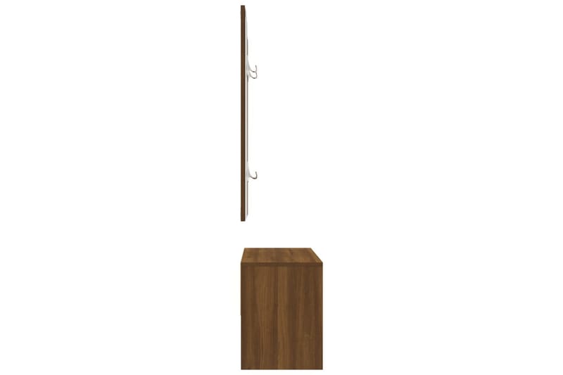 beBasic møbelsæt til entrÃ© konstrueret træ brun egetræsfarve - Brun - Entréopbevaring - Møbelsæt til hall og entre