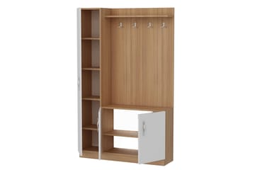 Decorotika entremøbel opbevaring - Vit / teak - Møbler - Entrémøbler - Møbelsæt til hall og entre