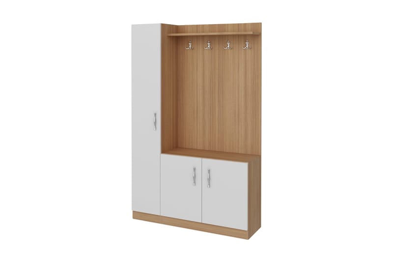 Decorotika entremøbel opbevaring, Vit / teak