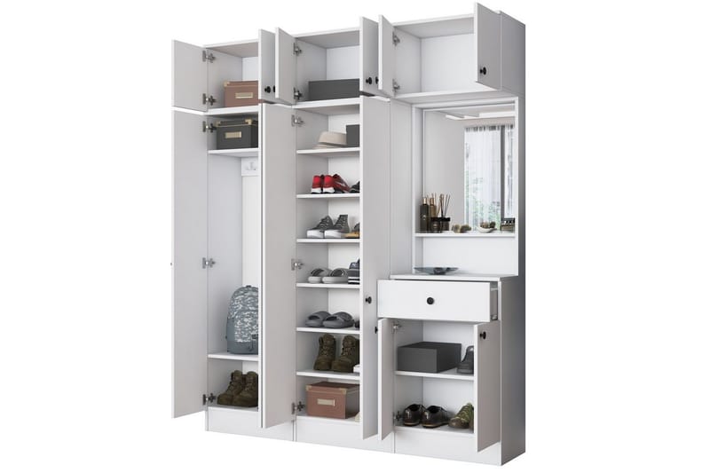 Donel Hallfurniture sæt - Hvid - Møbler - Entrémøbler - Møbelsæt til hall og entre