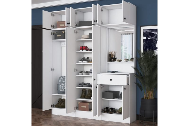 Donel Hallfurniture sæt - Hvid - Møbler - Entrémøbler - Møbelsæt til hall og entre