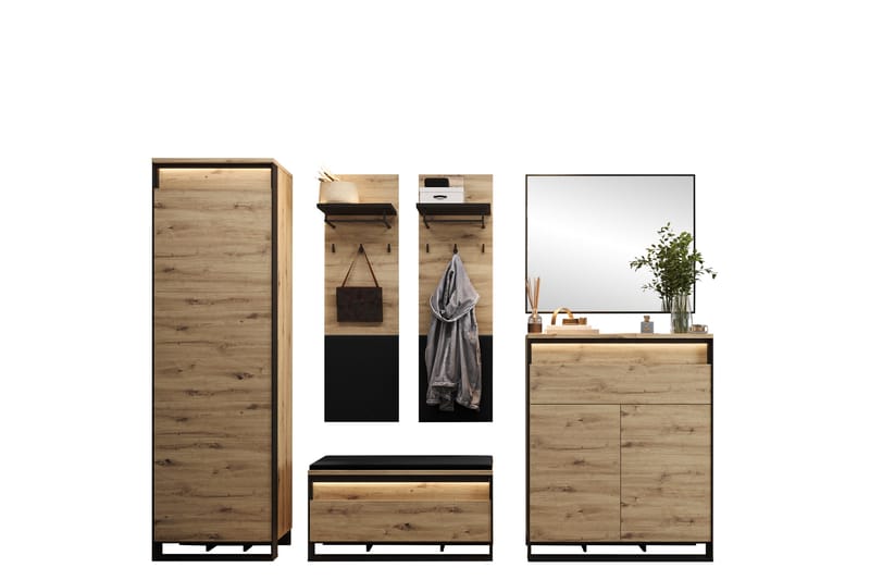 Dorana Entrémøbelsæt, Brun/Beige