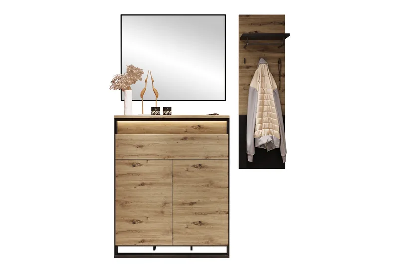 Dorana Entrémøbelsæt, Brun/Sort