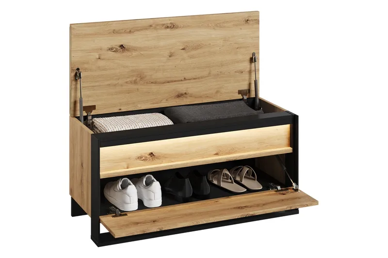 Dorana Entrémøbelsæt - Brun/Sort - Møbler - Entrémøbler - Møbelsæt til hall og entre