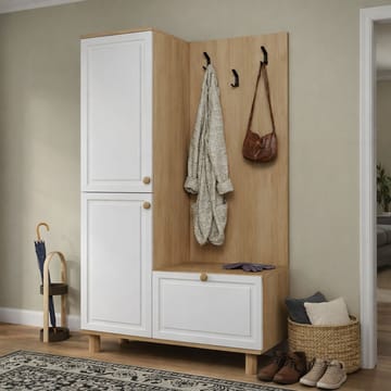 Entremøbel Hanah Home Forma (90 x 173 x 37 cm) Hvid eg - Hvid og eg - Møbler - Entrémøbler - Møbelsæt til hall og entre