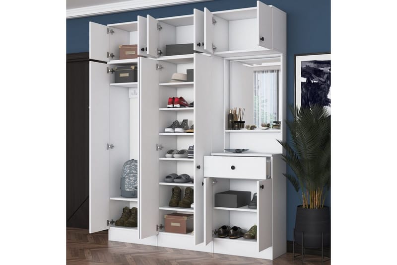 Entrestativ Donel Hvid - Hvid - Møbler - Entrémøbler - Møbelsæt til hall og entre