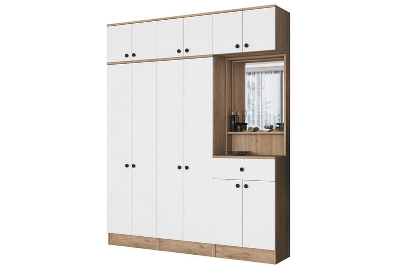 Entrestativ Donel Valnød / Hvid - Valnød / Hvid - Møbler - Entrémøbler - Møbelsæt til hall og entre