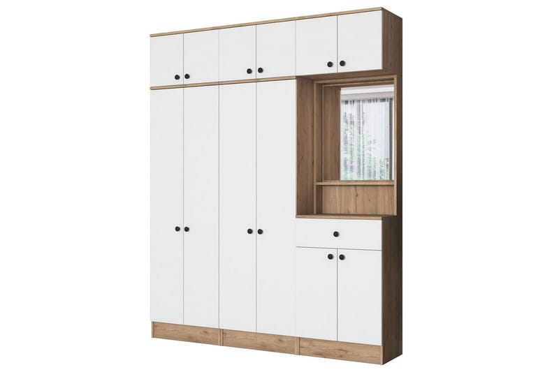 Entrestativ Donel Valnød / Hvid - Valnød / Hvid - Møbler - Entrémøbler - Møbelsæt til hall og entre