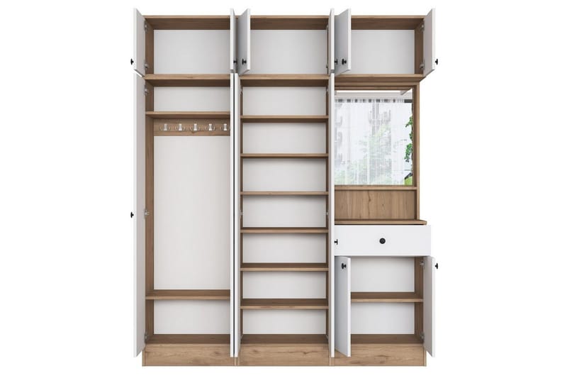 Entrestativ Donel Valnød / Hvid - Valnød / Hvid - Møbler - Entrémøbler - Møbelsæt til hall og entre