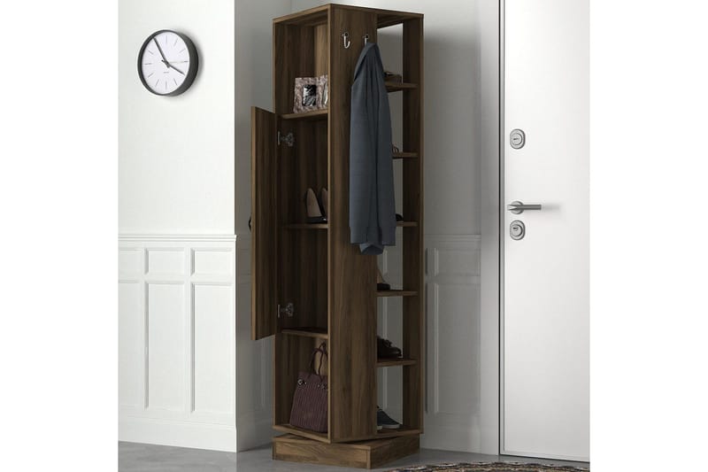 Entrestativ Honi Valnød - Mørkebrun - Møbler - Entrémøbler - Møbelsæt til hall og entre