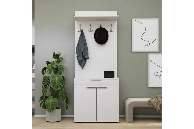 Entrestativ Salen Hvid - Hvid - Møbler - Entrémøbler - Møbelsæt til hall og entre