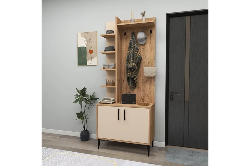 Entrestativ Windholm Atlantic Pine / Beige - Beige/Lysfarvet træ - Møbler - Entrémøbler - Møbelsæt til hall og entre