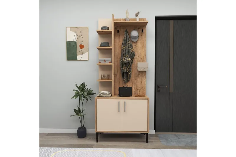 Entrestativ Windholm Atlantic Pine / Beige - Beige/Lysfarvet træ - Møbler - Entrémøbler - Møbelsæt til hall og entre