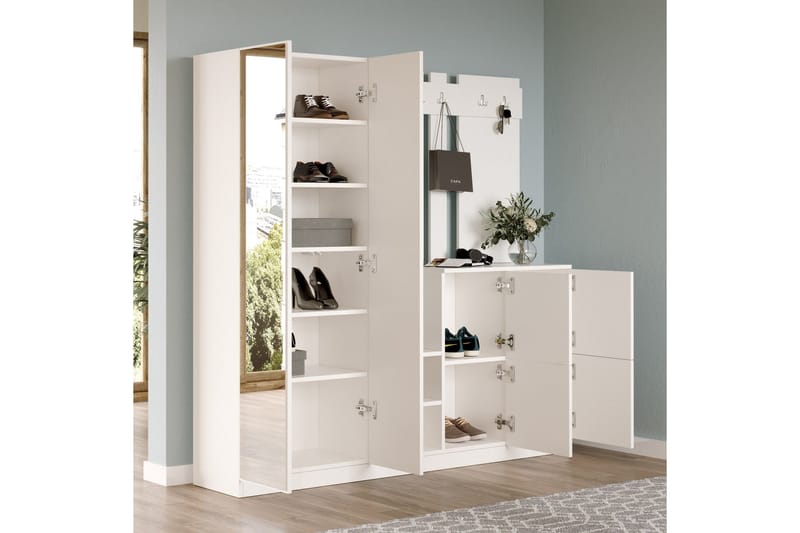 Evrim Entrémøbelsæt - Hvid - Møbler - Entrémøbler - Møbelsæt til hall og entre