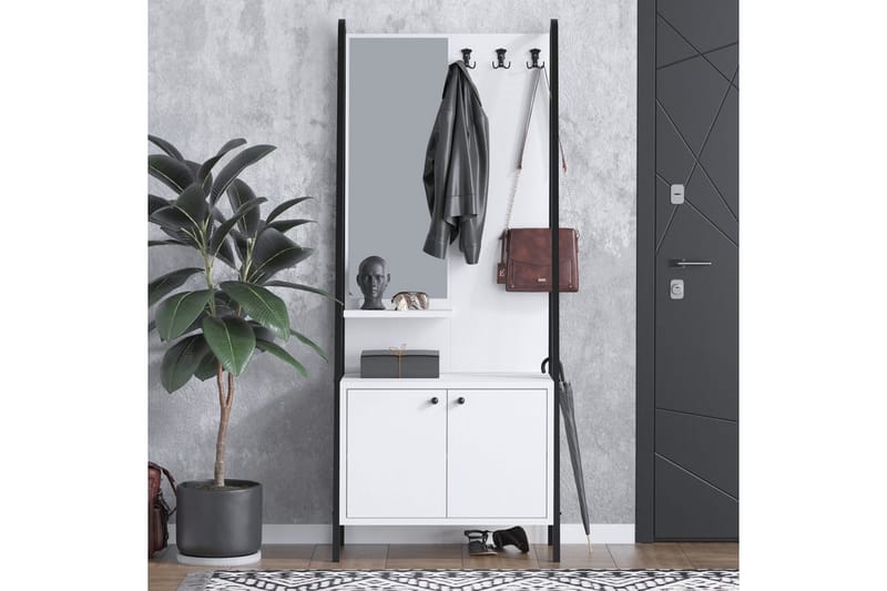 Favric Entrémøbelsæt - Sort/Hvid - Møbler - Entrémøbler - Møbelsæt til hall og entre