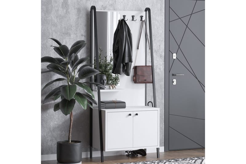 Favric Entrémøbelsæt - Sort/Hvid - Møbler - Entrémøbler - Møbelsæt til hall og entre