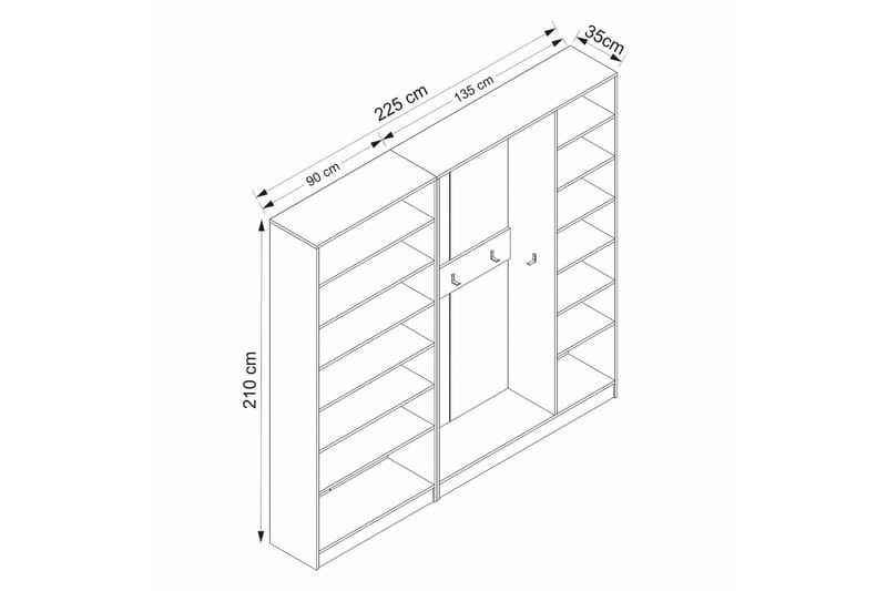 Fruitland Entrémøbelsæt - Hvid - Møbler - Entrémøbler - Møbelsæt til hall og entre