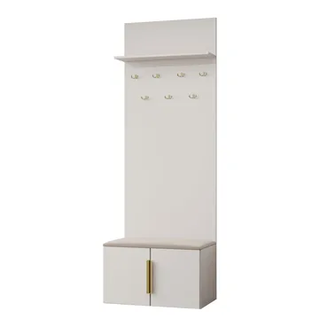 garderobeskab Skoskab + knagerække KERKIN beige - Møbler - Entrémøbler - Møbelsæt til hall og entre