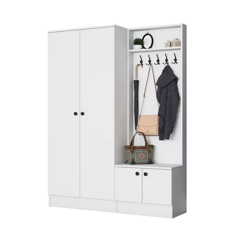 Garderobestativ Wallxpert Eska (139,6 x 182,8 x 37,5 cm) hvid, Hvid