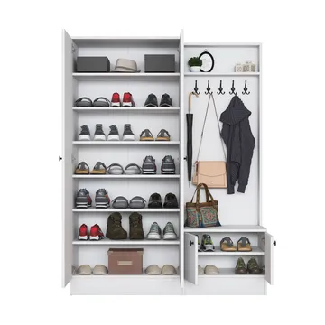 Garderobestativ Wallxpert Eska (139,6 x 182,8 x 37,5 cm) hvid - Hvid - Møbler - Entrémøbler - Møbelsæt til hall og entre