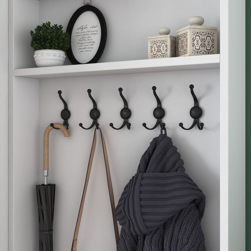 Garderobestativ Wallxpert Eska (139,6 x 182,8 x 37,5 cm) hvid - Hvid - Møbler - Entrémøbler - Møbelsæt til hall og entre