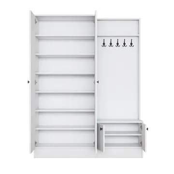Garderobestativ Wallxpert Eska (139,6 x 182,8 x 37,5 cm) hvid - Hvid - Møbler - Entrémøbler - Møbelsæt til hall og entre