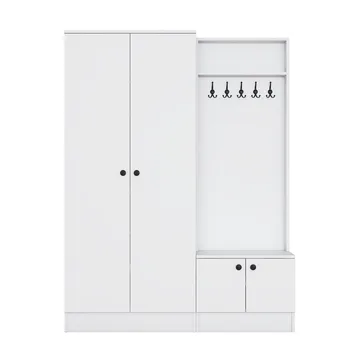 Garderobestativ Wallxpert Eska (139,6 x 182,8 x 37,5 cm) hvid - Hvid - Møbler - Entrémøbler - Møbelsæt til hall og entre
