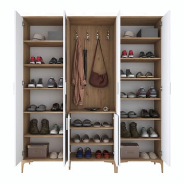 Garderobestativ Wallxpert Gala hylde EA 156 (180 x 198,6 x 37,5 cm) valnød hvid - Valnød og hvid - Møbler - Entrémøbler - Møbelsæt til hall og entre