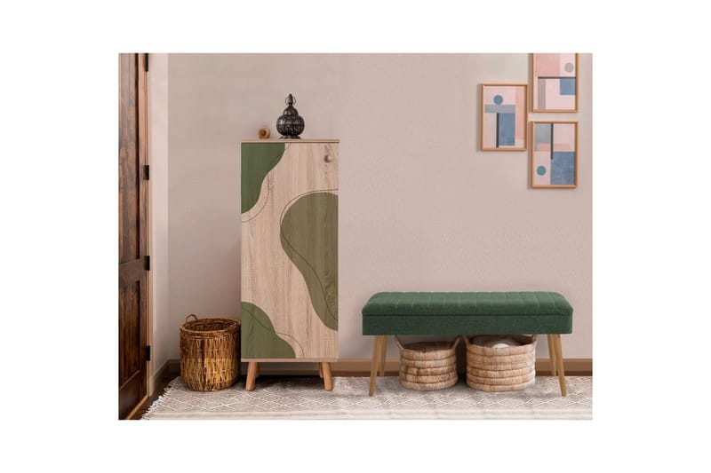 Gelsgan Entrémøbelsæt - Grøn - Møbler - Entrémøbler - Møbelsæt til hall og entre